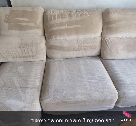ספה נקייה לאחר ניקוי מקצועי בתחום